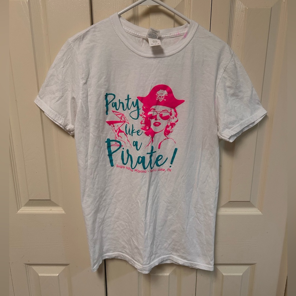 Gildan White Pirate Party T-Shirt